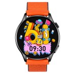 Reloj T7 Negro + Pulsera velcro naranja