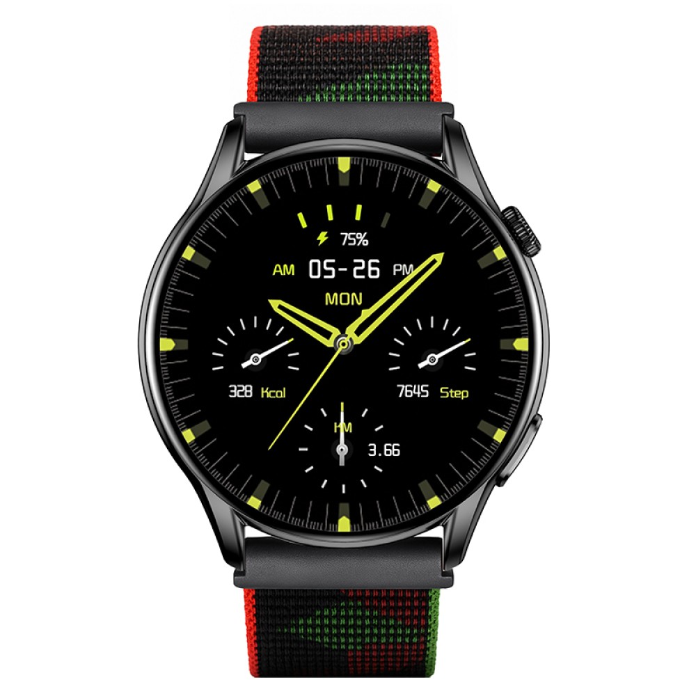 Reloj T7 Negro + Pulsera velcro negro verde-rojo