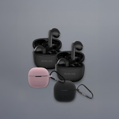 Duo Audífonos K2 + Estuche Rosa y Negro GRATIS